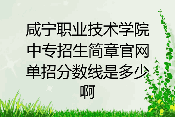 咸宁职业技术学院中专招生简章官网单招分数线是多少啊