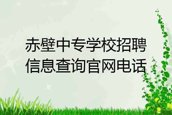 赤壁中专学校招聘信息查询官网电话