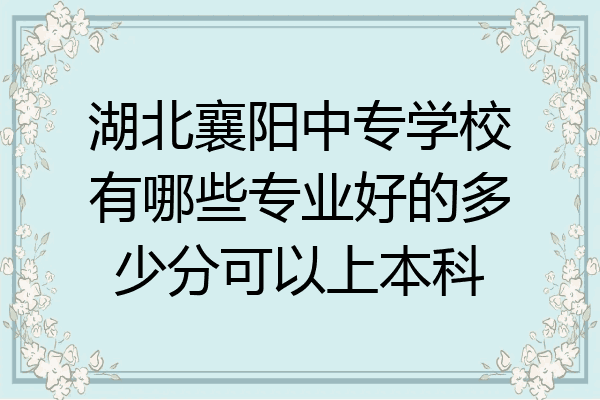 湖北襄阳中专学校有哪些专业好的多少分可以上本科