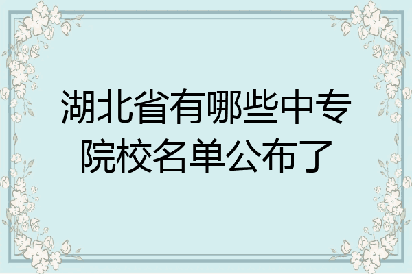 湖北省有哪些中专院校名单公布了