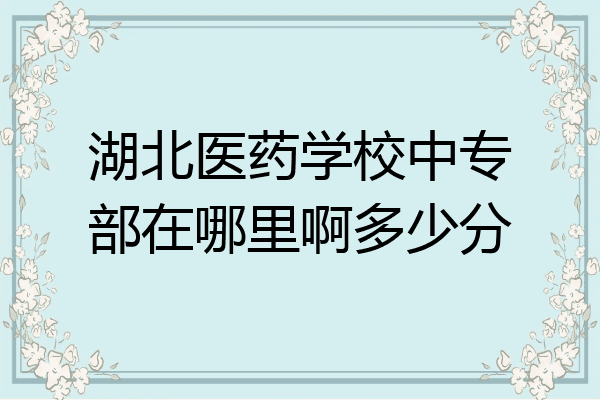 湖北医药学校中专部在哪里啊多少分
