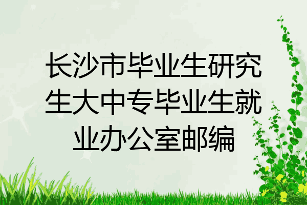 长沙市毕业生研究生大中专毕业生就业办公室邮编