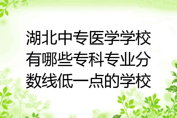 湖北中专医学学校有哪些专科专业分数线低一点的学校