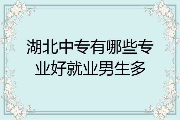 湖北中专有哪些专业好就业男生多