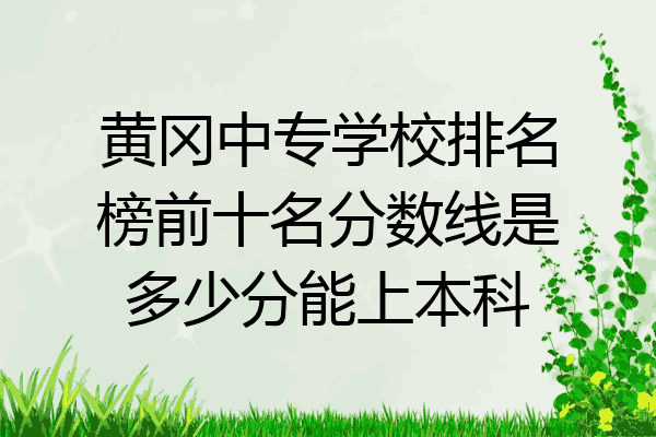 黄冈中专学校排名榜前十名分数线是多少分能上本科