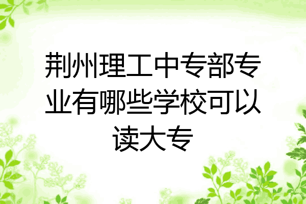 荆州理工中专部专业有哪些学校可以读大专