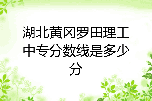 湖北黄冈罗田理工中专分数线是多少分