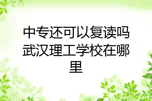 中专还可以复读吗武汉理工学校在哪里