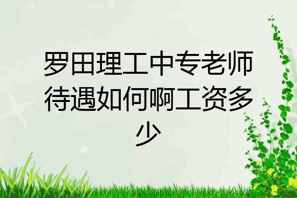 罗田理工中专老师待遇如何啊工资多少