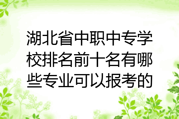 湖北省中职中专学校排名前十名有哪些专业可以报考的