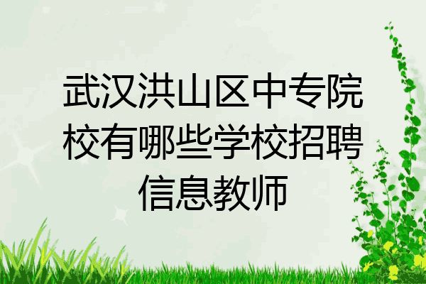 武汉洪山区中专院校有哪些学校招聘信息教师