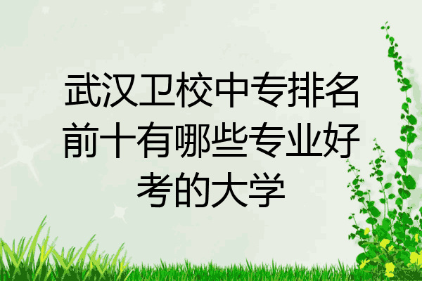 武汉卫校中专排名前十有哪些专业好考的大学
