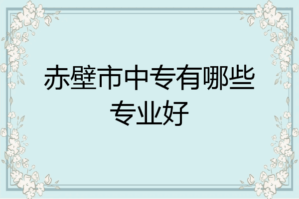 赤壁市中专有哪些专业好