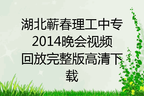 湖北蕲春理工中专2014晚会视频回放完整版高清下载