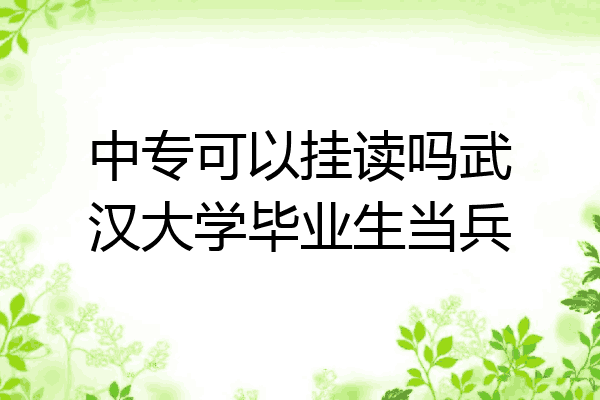 中专可以挂读吗武汉大学毕业生当兵