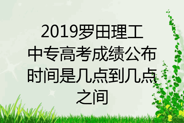 2019罗田理工中专高考成绩公布时间是几点到几点之间