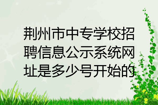 荆州市中专学校招聘信息公示系统网址是多少号开始的