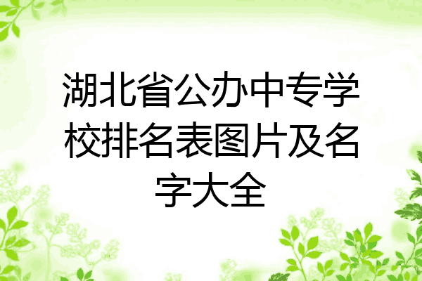 湖北省公办中专学校排名表图片及名字大全