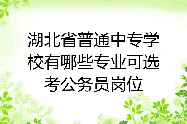 湖北省普通中专学校有哪些专业可选考公务员岗位