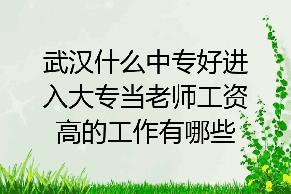 武汉什么中专好进入大专当老师工资高的工作有哪些