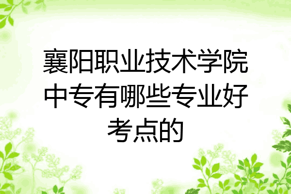襄阳职业技术学院中专有哪些专业好考点的