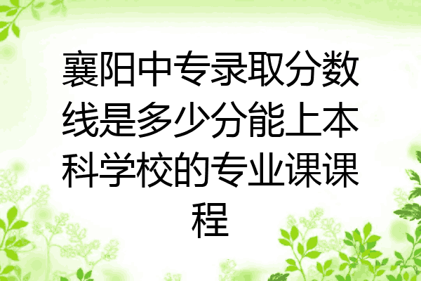 襄阳中专录取分数线是多少分能上本科学校的专业课课程