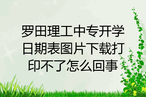 罗田理工中专开学日期表图片下载打印不了怎么回事