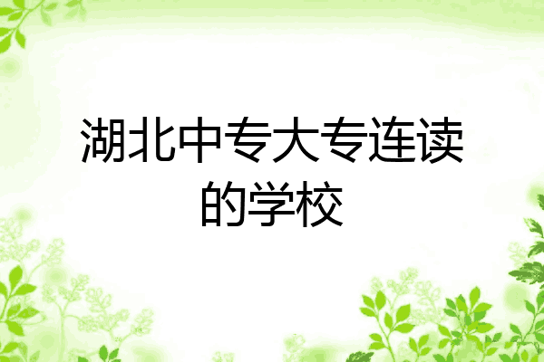 湖北中专大专连读的学校