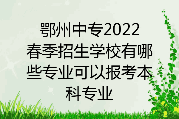 鄂州中专2022春季招生学校有哪些专业可以报考本科专业