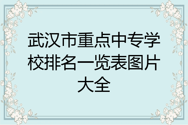 武汉市重点中专学校排名一览表图片大全
