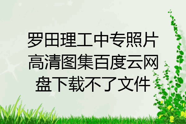 罗田理工中专照片高清图集百度云网盘下载不了文件