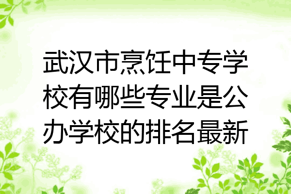 武汉市烹饪中专学校有哪些专业是公办学校的排名最新