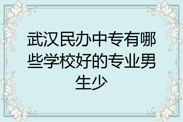 武汉民办中专有哪些学校好的专业男生少