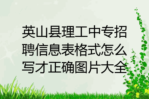 英山县理工中专招聘信息表格式怎么写才正确图片大全