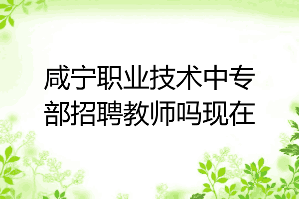 咸宁职业技术中专部招聘教师吗现在