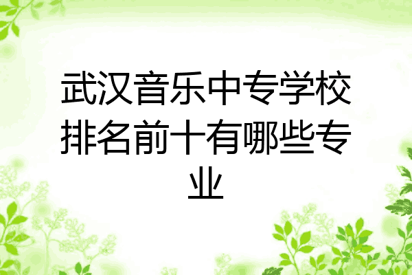 武汉音乐中专学校排名前十有哪些专业