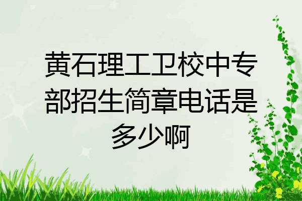 黄石理工卫校中专部招生简章电话是多少啊