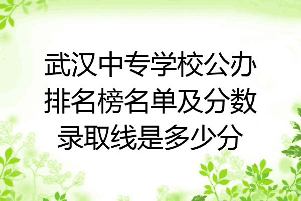 武汉中专学校公办排名榜名单及分数录取线是多少分