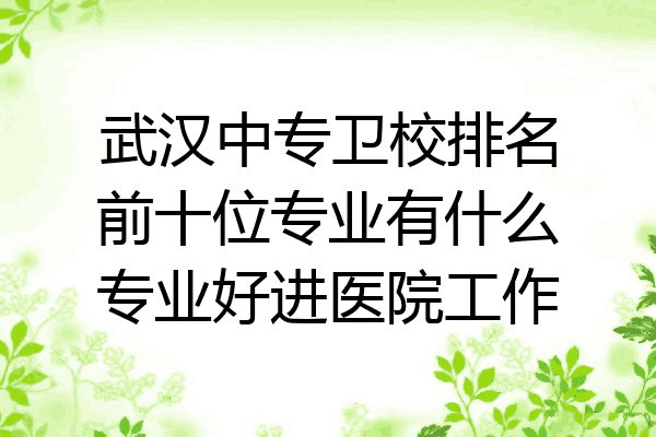 武汉中专卫校排名前十位专业有什么专业好进医院工作