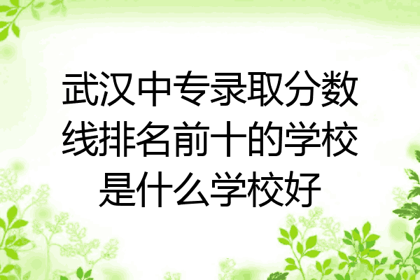 武汉中专录取分数线排名前十的学校是什么学校好
