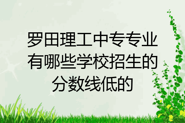 罗田理工中专专业有哪些学校招生的分数线低的