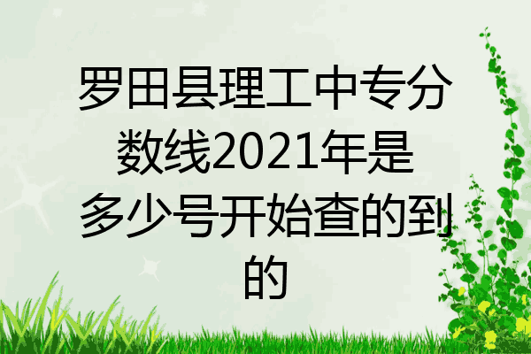罗田县理工中专分数线2021年是多少号开始查的到的