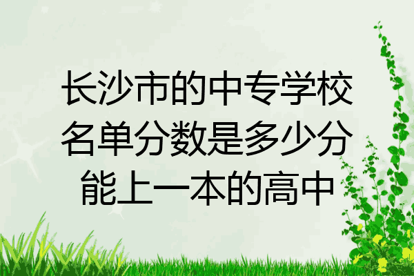 长沙市的中专学校名单分数是多少分能上一本的高中