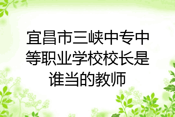 宜昌市三峡中专中等职业学校校长是谁当的教师