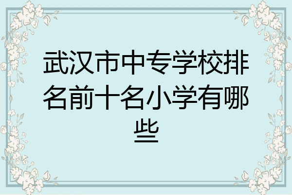 武汉市中专学校排名前十名小学有哪些