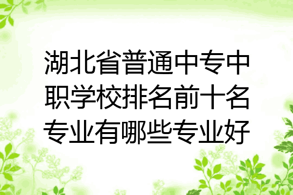 湖北省普通中专中职学校排名前十名专业有哪些专业好