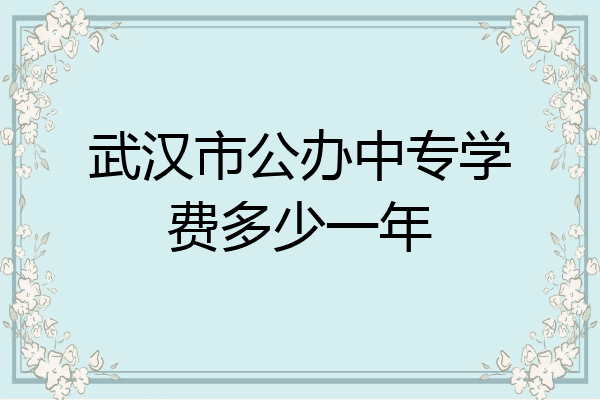 武汉市公办中专学费多少一年
