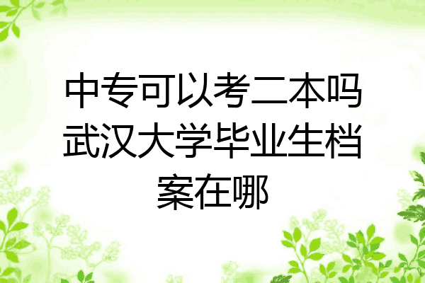 中专可以考二本吗武汉大学毕业生档案在哪