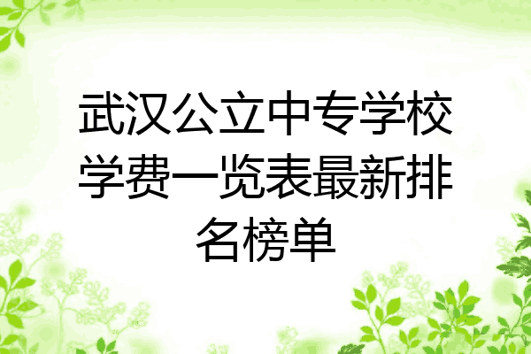 武汉公立中专学校学费一览表最新排名榜单