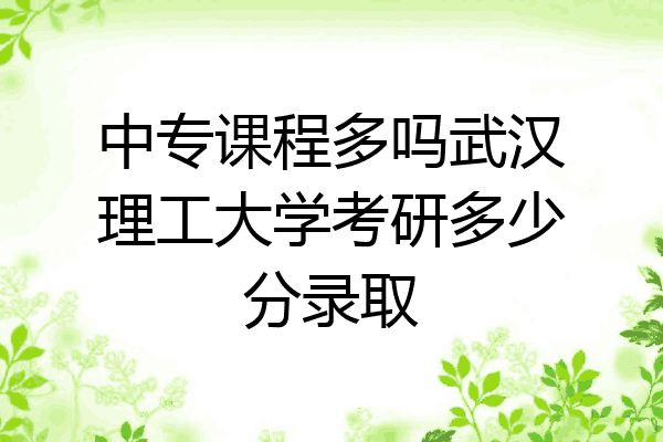 中专课程多吗武汉理工大学考研多少分录取